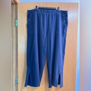 J. Jill Navy Cotton/Linen Blend Cropped Pants -Pure Jill